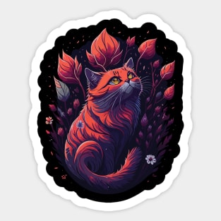 Furry and Fabulous An Eye-Catching Cat T-Shirt Sticker